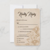 Elegante Klassieke Bloemen Rustieke Huwelijksreact RSVP Kaartje (Voorkant)