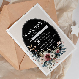 Elegante Klassieke Bloemen Rustieke Huwelijksreact RSVP Kaartje