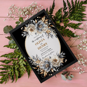 Elegante Klassieke Bloemen Rustieke Huwelijksuitno Kaart