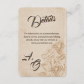 Elegante Klassieke Bloemen Rustieke Trouwdetails 1 Informatiekaartje (Voorkant)