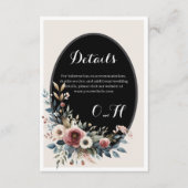 Elegante Klassieke Bloemen Rustieke Trouwdetails 4 Informatiekaartje (Voorkant)