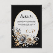 Elegante Klassieke Bloemen Rustieke Trouwdetails 5 Informatiekaartje (Voorkant)