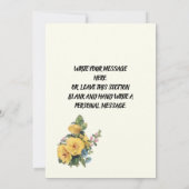 Elegante klassieke bloemengele bewaar de datum  kaart (Achterkant)