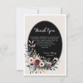 Elegante klassieke bloemenrustieke bruiloft Dank u Bedankkaart (Voorkant)