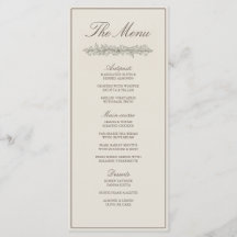 Elegante Klassieke Bloemrijke Rand Trouwmenu