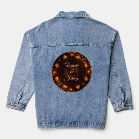 Elegante Klassieke Boho Moderne Gouden #901 Trouwe Denim Jacket (Achterkant)