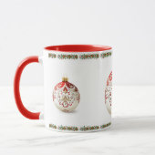 Elegante klassieke botanische kerstbal mok (Links)