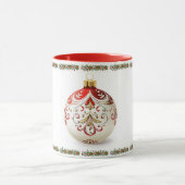 Elegante klassieke botanische kerstbal mok (Midden)