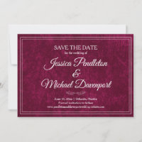 Elegante Klassieke Bourgondië Bes Save-the-Date-Hu