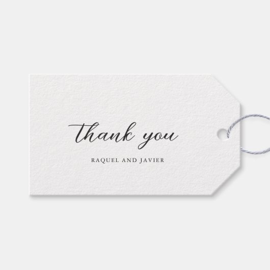 Elegante Klassieke Bruiloft Cadeaulabel (Voorkant (Horizontaal))