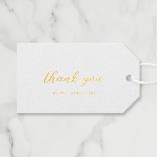 Elegante Klassieke Bruiloft Cadeaulabels (Voorkant (horizontaal))