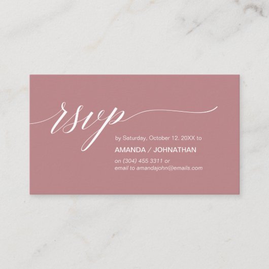 Elegante klassieke bruiloft, feestuitnodiging RSVP Informatiekaartje (Voorkant)