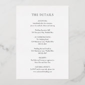 Elegante Klassieke Bruiloft Folie Uitnodiging (Achterkant)