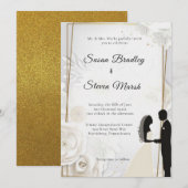 Elegante klassieke bruiloft, kaart (Voorkant / Achterkant)