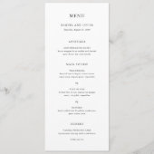 Elegante Klassieke Bruiloft Menu (Voorkant)