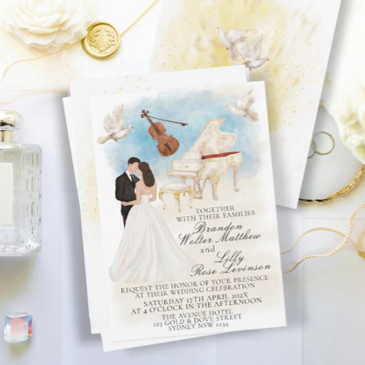 Elegante klassieke bruiloft met bruid & bruidegom  kaart