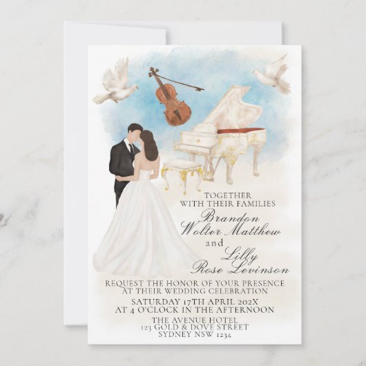 Elegante klassieke bruiloft met bruid & bruidegom  kaart (Voorkant)