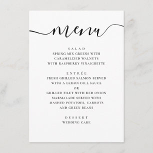 Elegante Klassieke Bruiloft   Minimalistische Mode Menu