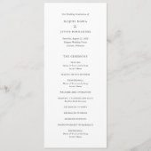 Elegante Klassieke Bruiloft Programmakaart (Voorkant)