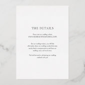 Elegante klassieke bruiloft Save the Date Folie Uitnodiging (Achterkant)