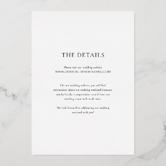 Elegante klassieke bruiloft Save the Date Folie Uitnodiging (Achterkant)