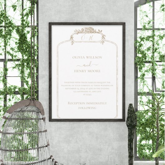 Elegante klassieke bruiloft uitnodiging ontwerp