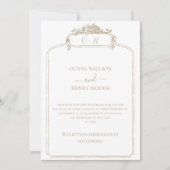 Elegante klassieke bruiloft uitnodiging ontwerp (Voorkant)