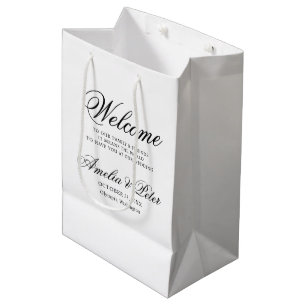 Elegante klassieke bruiloft welkom medium cadeauzakje