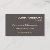 Elegante klassieke bruine crème gouden sprankeling visitekaartje (Achterkant)