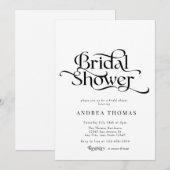 Elegante Klassieke Calligrafie Bruidsfeest Kaart (Voorkant / Achterkant)