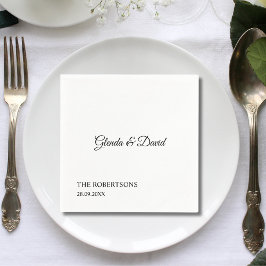 Elegante Klassieke Calligrafie Persoonlijke Huweli Servet