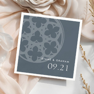 Elegante Klassieke Chic Kathedraal Orion Blauwe Br Servet