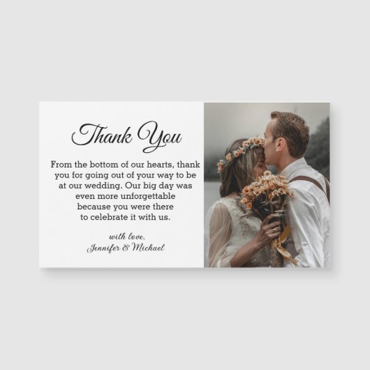 elegante klassieke chique bedankt bruiloft magneet (Voorkant)