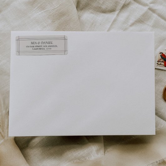 Elegante klassieke chique lichtgrijs retouradres etiket