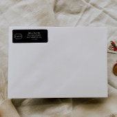 Elegante klassieke chique zwart monogram retouradr etiket