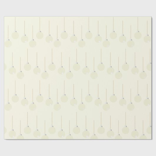 Elegante klassieke crème kerstballen cadeaupapier (Vlak)
