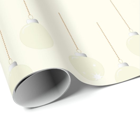Elegante klassieke crème kerstballen cadeaupapier (Rol Hoek)