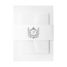 Elegante Klassieke Custom Wedding Monogram Crest Uitnodigingen Wikkel