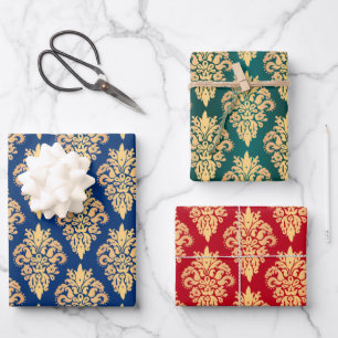 Elegante klassieke damast inpakpapier vel
