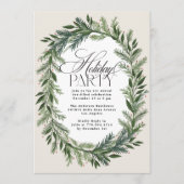 Elegante klassieke dennenkrans kerstfeest kaart (Voorkant)