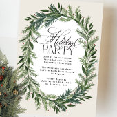 Elegante klassieke dennenkrans kerstfeest kaart