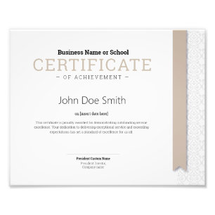 Elegante Klassieke Diploma Certificaat beige lint Foto Afdruk
