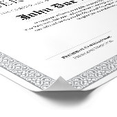 Elegante Klassieke Diploma Certificaat Kwaliteit Poster (Hoek)