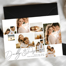 Elegante Klassieke Eenvoudige Collage Multi Foto Save The Date
