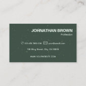 Elegante klassieke eenvoudige donkergroene fonkeli visitekaartje (Achterkant)