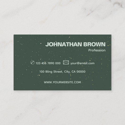 Elegante klassieke eenvoudige donkergroene fonkeli visitekaartje (Achterkant)