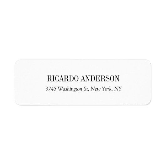 Elegante klassieke eenvoudige witte professionele  etiket (Voorkant)