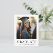 Elegante klassieke eindexamenjaar foto afgestudeer briefkaart (Staand voorkant)
