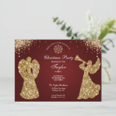 Elegante klassieke engel kerstdiner partij kaart (Staand voorkant)