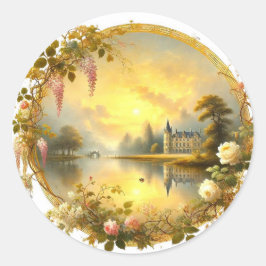 Elegante Klassieke Esthetiek – Timeloze Schoonheid Ronde Sticker